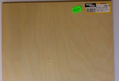Birken-Flugzeug-Sperrholz 600 x 300 x 4,0 mm, 5-fach verl.