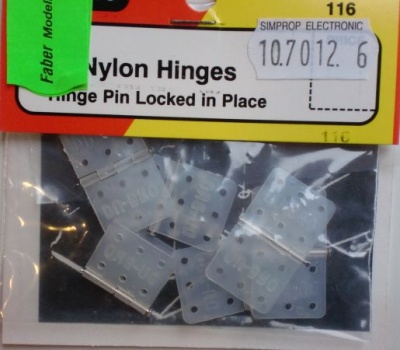 Nylon Scharniere, 16 mm breit, 28 mm lang, 6 Stück