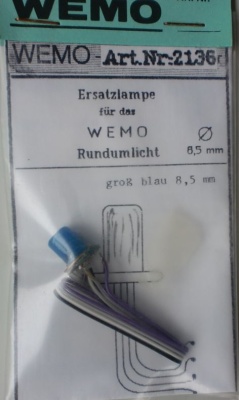 Ersatzlampen für WEMO-Rundumlichtf, Ø 8,5 mm, groß, blau