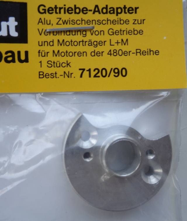 Getriebe-Adapter 480er,  Alu. Zwischenscheibe zur Verbindung