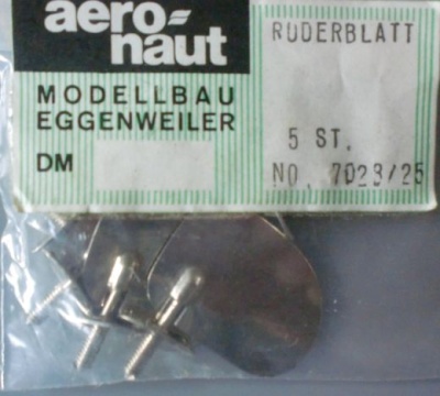 RUDERBLATT 18x25mm, Höhe 27 mm, M 2 Gewinde,5 Stück