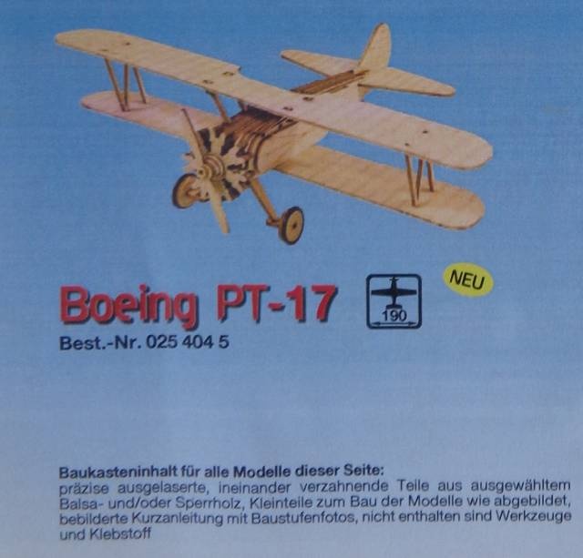 mini-Holzbausatz Boeing PT-17