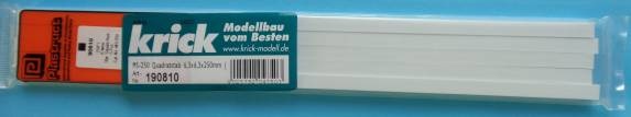 MS-250 Quadratstäbe 6,3 x 6,3 x 250 mm, 10 Stück