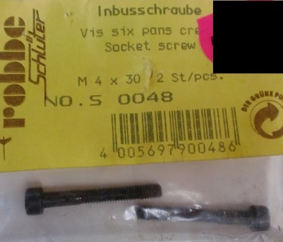 Schraube mit Innensechskant  M 4 x 30 mm, 2 Stück