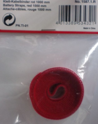 Klett-Kabelbinder, rot, 1000 mm