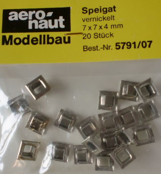 Speigat vernickelt 7 x 7 x 4 mm