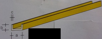 Messing-U-Profile 8x2, je 1 m lang