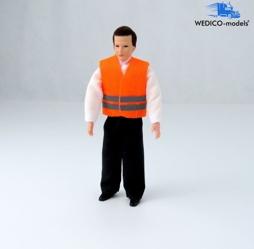 LKW-Fahrer Jörg mit Warnweste orange - Biegefigur -