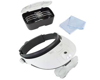Professional Kopfbandlupe mit 5 Linsen und LED Beleuchtung