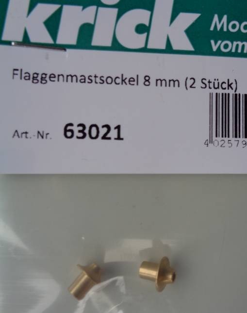 Flaggenmastsockel, Außen-Ø 8 mm,  2 Stück