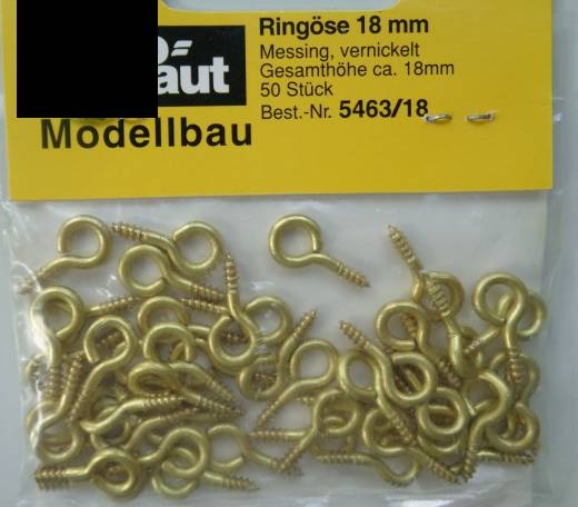 Ringösen, Eisen vernickelt,  18 mm