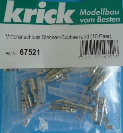 Motoranschluss Stecker+Buchse rund (10 Paar) - Neu -