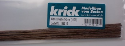 Walnussleisten 1x2mm (10Stk)
