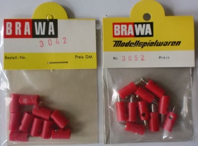 BRAWA-Schwachstrom-Buchsen+Stecker, rot, je 10 Stück