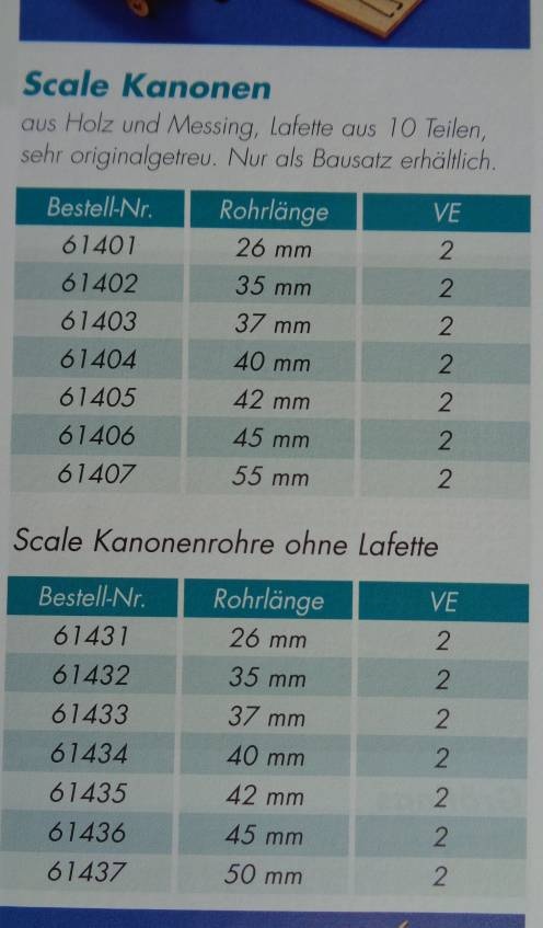 Scale Kanonenrohr 35 mm (2 Stck.)