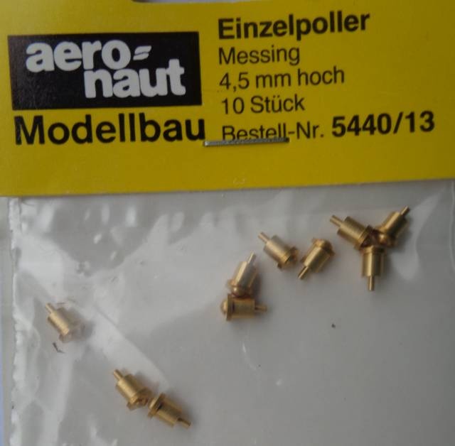 Einzelpoller, messing,  4.5 mm hoch, 10 Stück