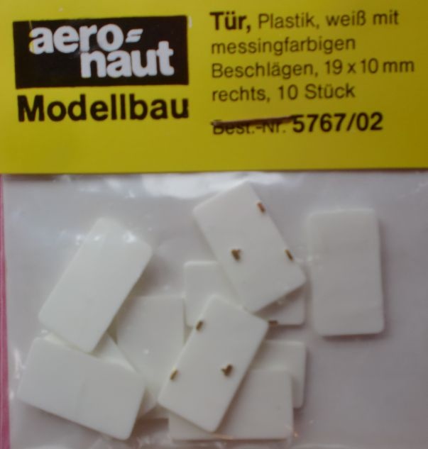 Tür (plastik) R weiss  19x10mm, 10 Stück