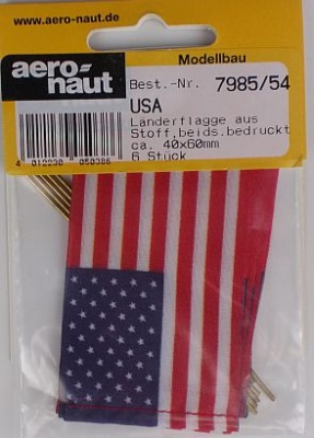 Flagge USA  (Seide), beidseitig bedruckt, mit Mast