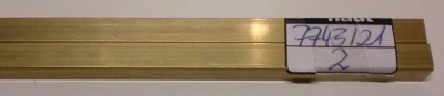 Messing-Vierkantprofil  7 x 7 mm, 1 m lang, 1 Stück