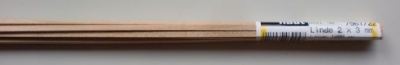 LINDE-Vierkantleisten  2 x 3 mm, 1 m lang, 10 Stück
