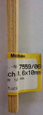 ABACHI-Vierkantleisten  0.6 x 10 mm, 1 m lang, 10 Stück