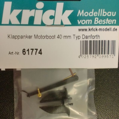 Klappanker Motorboot 40 mm Typ Danforth