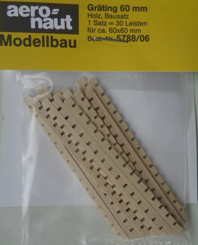 Gräting-Bausatz  Holz 60 mm x 60 mm (30 Leisten)