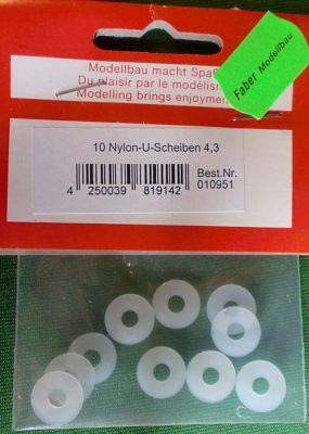10 Nylon-U-Scheiben 4,3 mm