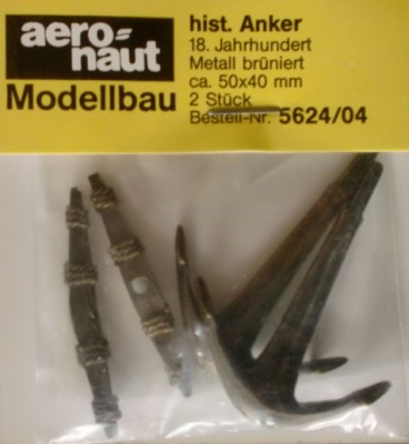 Anker, historisch, metall brüniert, 50 x 40 mm, 2 Stück