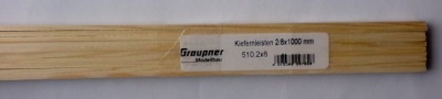 Kiefernleisten  2x8 mm, 1 Stück