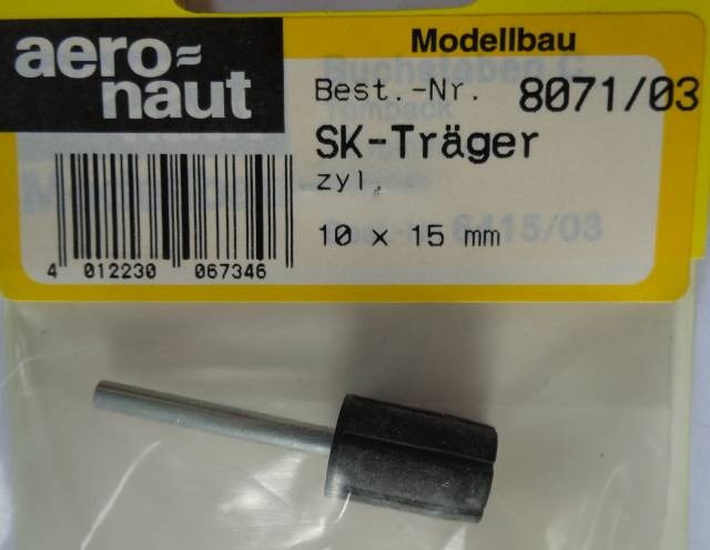 Schleifkappenträger, Schaft-Ø 3 mm, zylindrisch, 10 x 15 mm