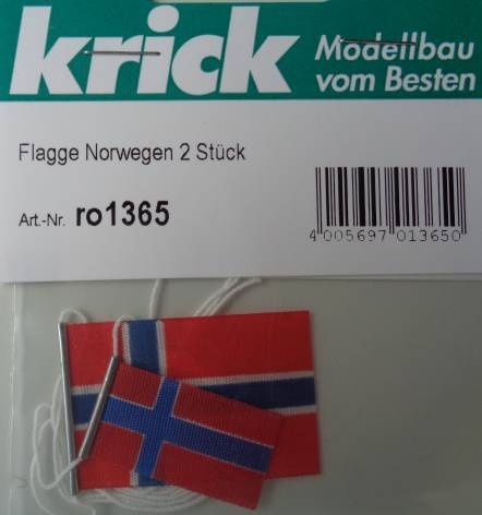 Flagge Norwegen 2 Stück, 25 x 40 mm und 15 x30 mm