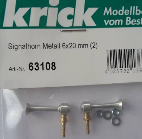 Krick 63108 Corno di segnalazione in metallo 6x20 mm (2) - Modellbau Berlinski Modellbaufachhandel Krick 63108 Corno di segnalazione in metallo 6x20 mm (2) - Modellbau Berlinski Modellbaufachhandel