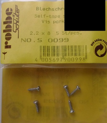 Blechschrauben M 2,2 x 8, 5 Stck.