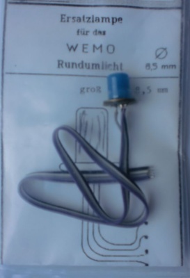 Ersatzlampen für WEMO-Rundumlichtf, Ø 8,5 mm, groß, blau