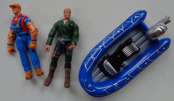 Schlauchboot M 1:25 mit Arbeitern,   M 1:18