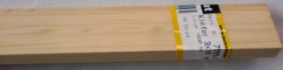 Kiefernleisten 3 x 10 mm, 1 m lang, 10 Stück