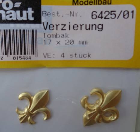 Verzierung 17x20mm, 2 Stück (Tombak)