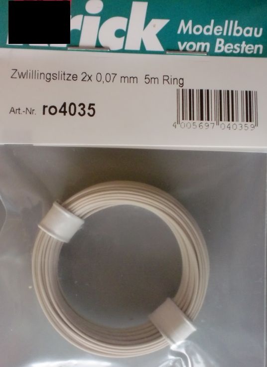 Zwillingslitze 2 x 0,07 mm   5-Meter-Ring