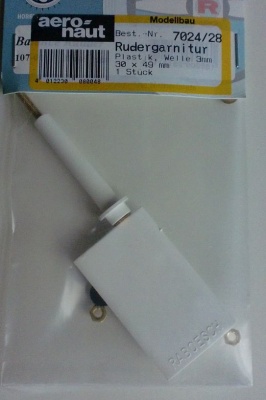 Rudergarnitur  Kunststoff, Welle messing 3 mm, 30 x 49 mm