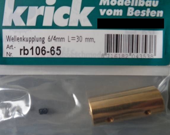 Wellenkupplung 6/4mm