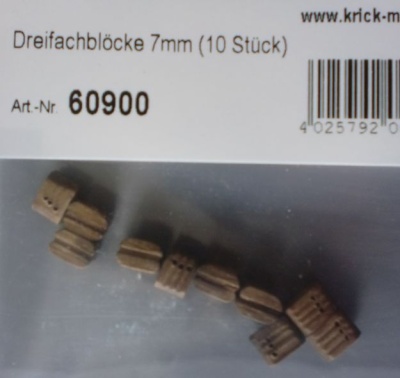 Dreifachblöcke 7mm (10 Stück)