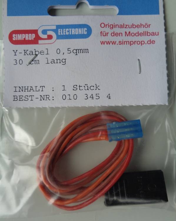 Power Y-Kabel  JR,   3 x 0,5 mm³, 30 cm lang