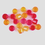 je 15 x Beleuchtungsgläser hoch, rot u. orange + orange