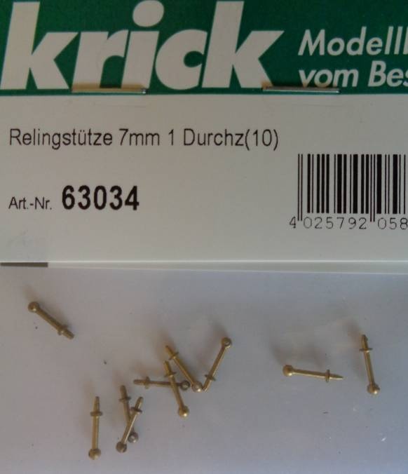 Relingstütze 7mm 1 Durchz(10 Stück)