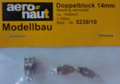 Block mit 2 Rollen, 10 mm