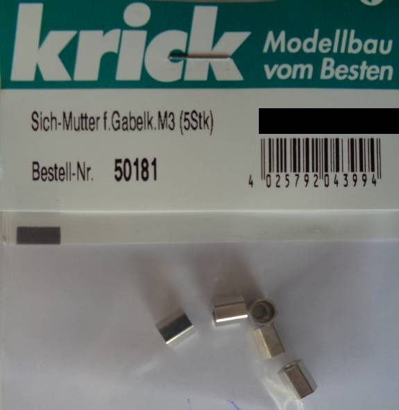 Sicherungsmuttern für Gabelköpfe M 3  ( 5 Stück )