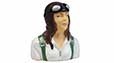 Pilotenpuppe Jeanette, Höhe 80 mm, Breite 67 mm