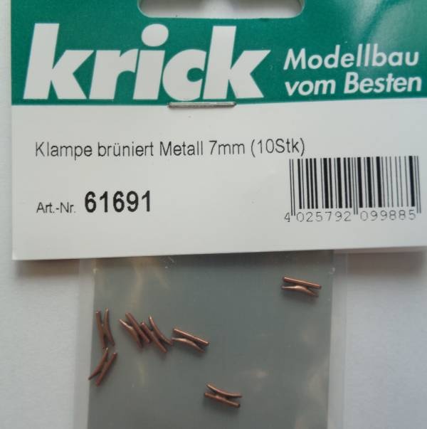 Klampe brüniert Metall 7mm (10 Stück)