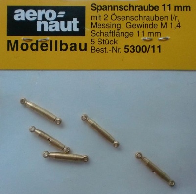 Spannschrauben (Messing).Ö/Ö  11 mm, 5 Stück